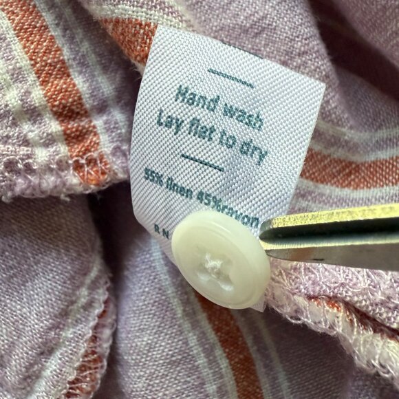 Marine Layer Size M Purple Lavender Stripe Linen Blend Lake Tank Dress - Picture 10 of 16